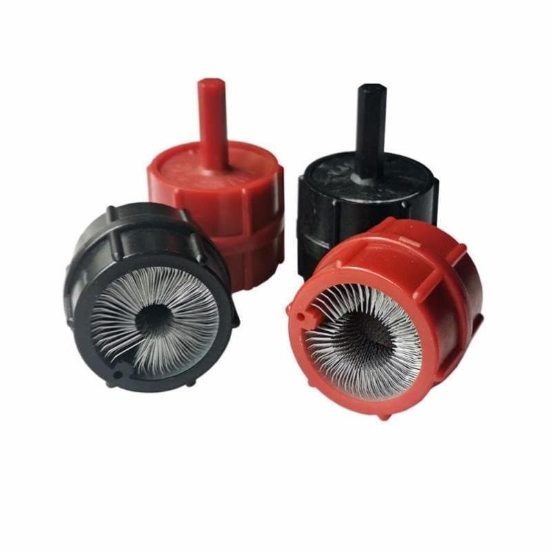 Escova de bateria quatro em um, escova de tubo de cobre de duas cabeças, limpador de tubo interno e externo, rebarbação,