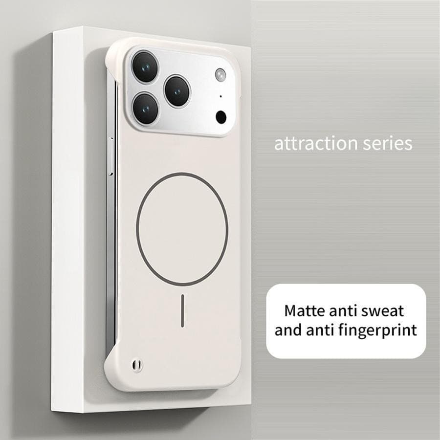 Capa Magnética Ultrafina Sem Moldura Para PC iPhone 17 Air Pro Max Plus De Carga Fio Com Dissipação De Calor