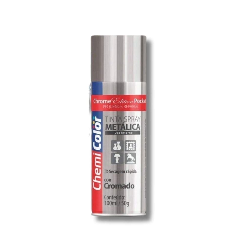 Tinta Spray Chemicolor Pocket 100ml Metálica Cromado show