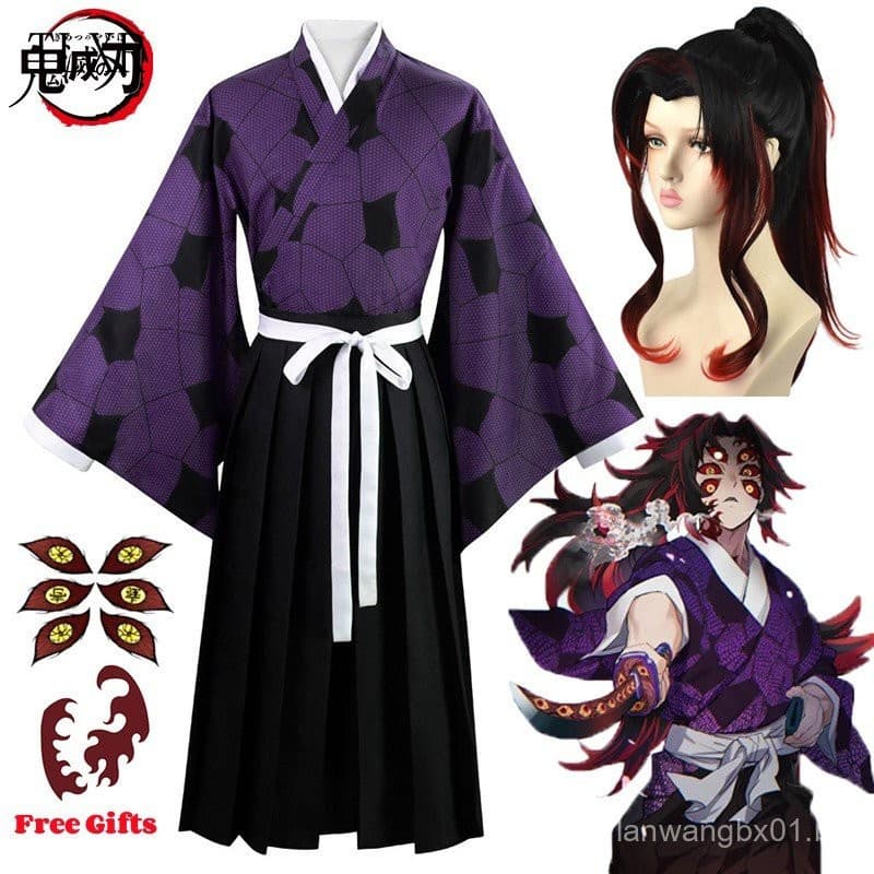 Fantasia de Cosplay de Halloween do Personagem Kokushibo de Demon Slayer: Kimetsu No Yaiba, Kimono Haori OYZH QL532