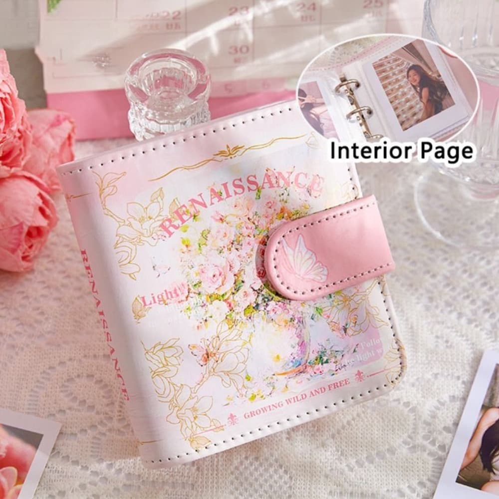 Álbum para guardar cartões, mini álbum de fotos vintage, com 3 argolas, adequado para fichário.
