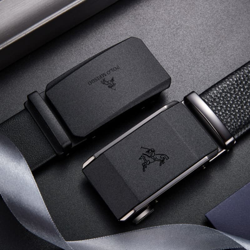 Paul Meist terno cinto masculino fivela automática primeira camada de couro de meia-idade juventude cinto calças casuais
