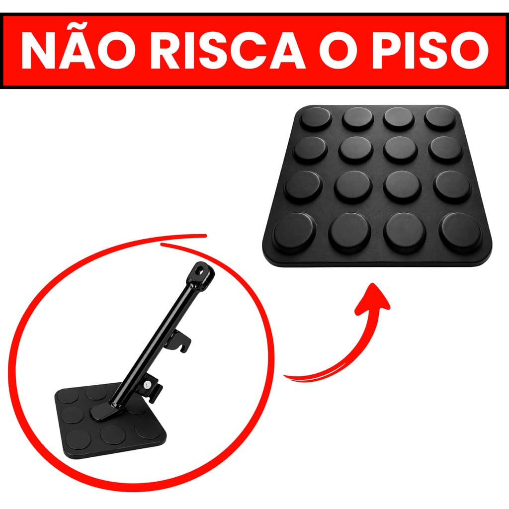 Tapete Descanso Lateral Moto Apoio Pezinho Moto - Não Risca o Piso