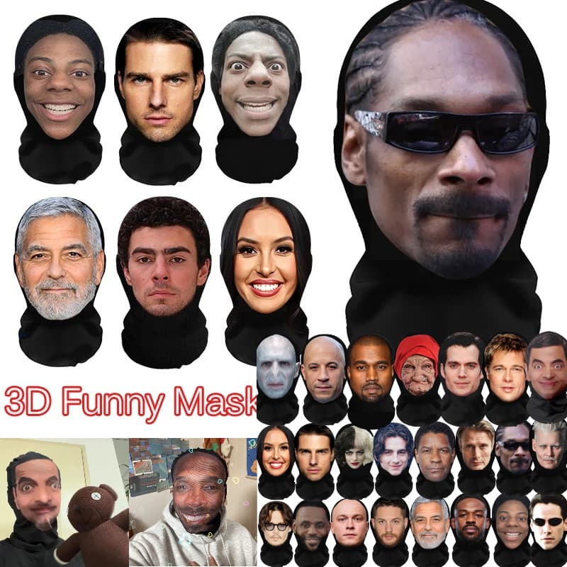 Máscara 3D Realista Rosto Inteiro Para Mulheres Homem Cosplay Acessórios Rímels Halloween Masquerade Malha Chapelaria