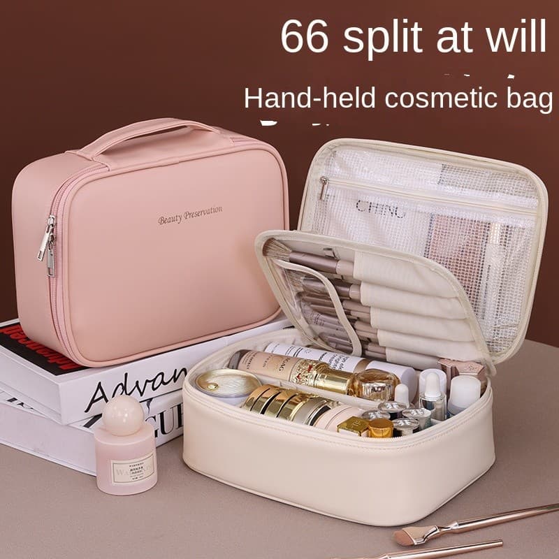 1 pçs cor aleatória grande capacidade High-End sentimento aleatoriamente Split saco cosmético saco de armazenamento mult