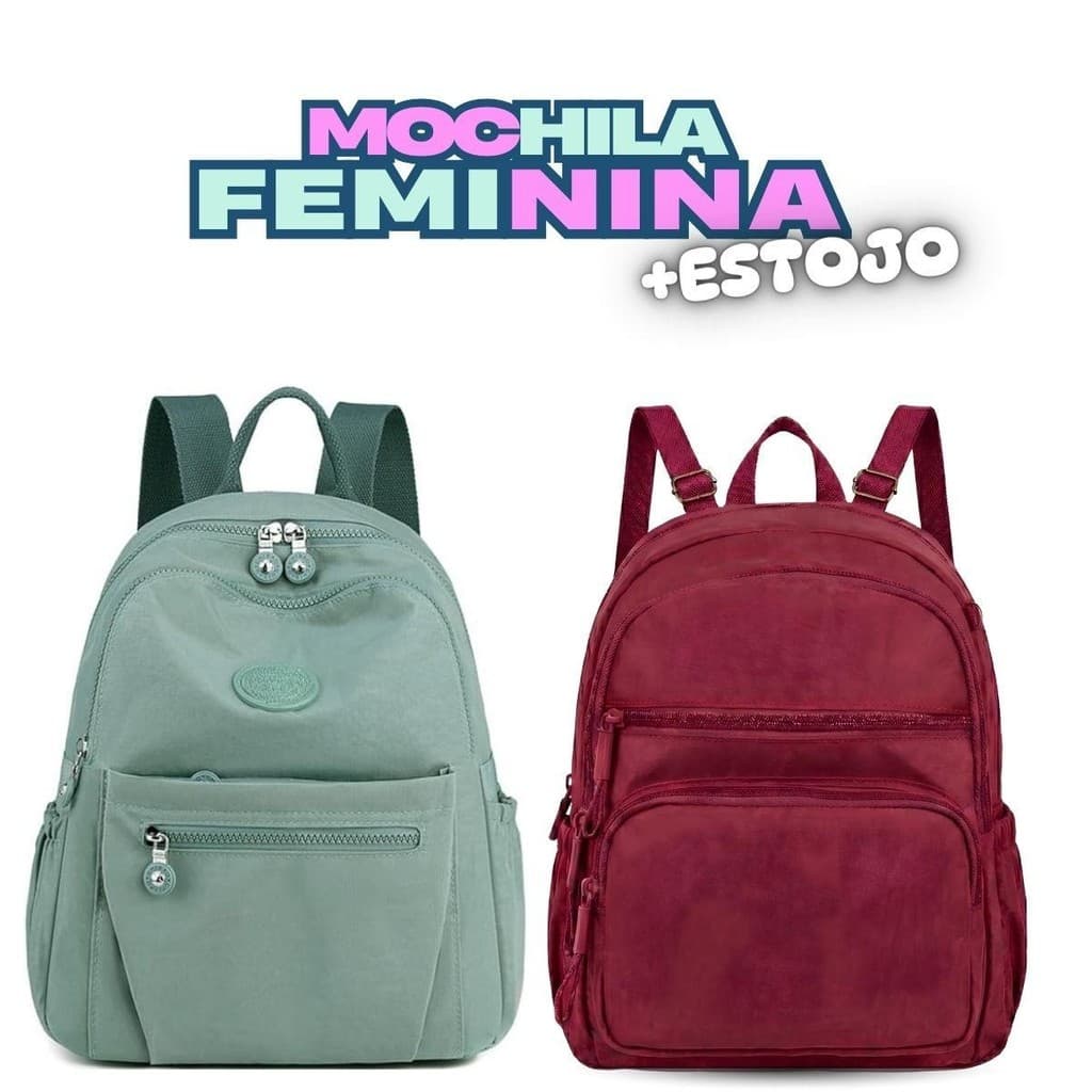 Kit Look Moda: Mochila Feminina Leve com Estojo