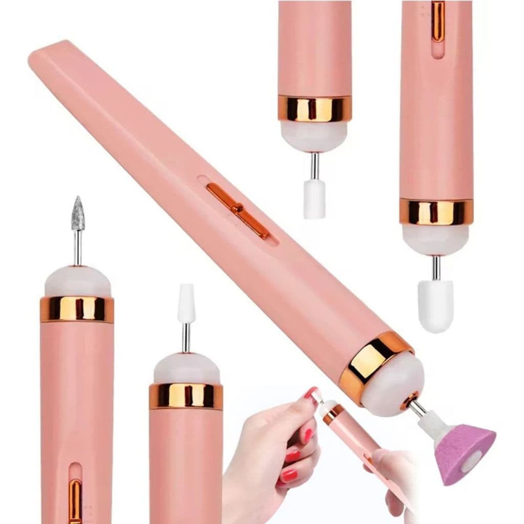 Lixadeira Elétrica de Unhas 5 em 1 Portátil Sem Fio – Recarregável USB, Kit Manicure e Pedicure Profissional