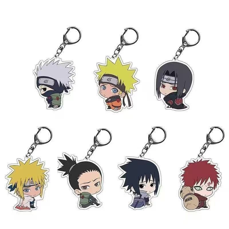 Estoque pronto Naruto Anime Mercadoria Naruto Sasuke Uzumaki Acrílico Pingente Mochila Bolsa Escolar Chaveiro Naruto Pin
