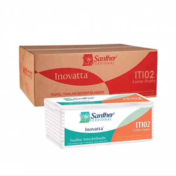 Caixa Papel Toalha Interfolha Folha Dupla 2400 Folhas Inovatta Santher