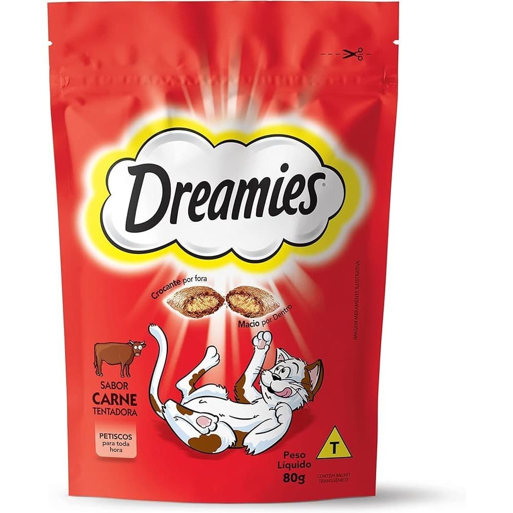 Ração Úmida Sache Dreamies para Gatos Sabor Carne - 80g