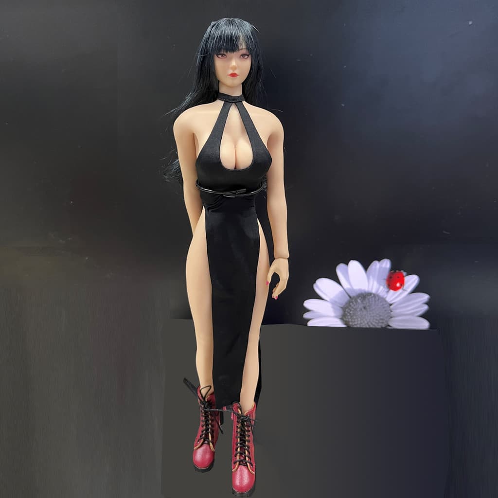 1/6 soldado feminino fenda alta Cheongsam roupas terno 1: 6 soldado modelo roupas femininas estoque pronto