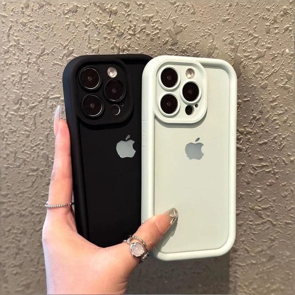 Capa Para iPhone 17 16 15 14 13 12 11 Pro Max Plus Air XR Anti Queda Silicone Logotipo Preto Doces Caso De Telefone ZY51