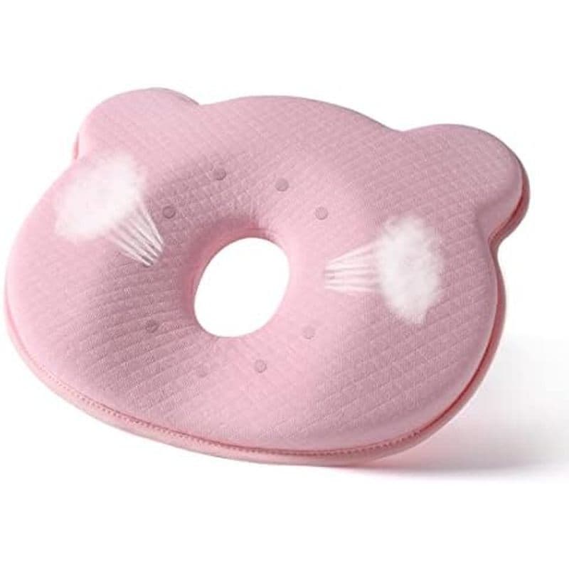 Travesseiro De Viagem De Espuma Viscoelástica , Macio E Aconchegante De Urso De Desenho Animado Portátil (Rosa)