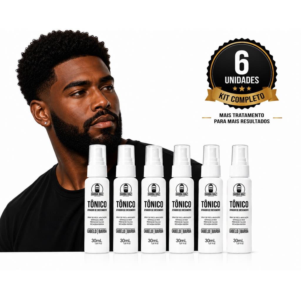 Ki 6 Tônicos  para Crescimento de Barba e cabelo antiqueda