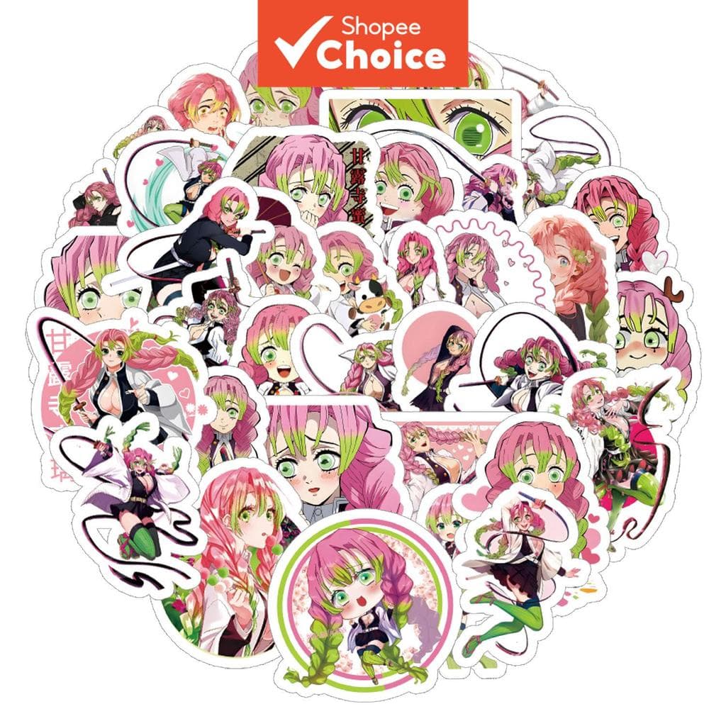 250 adesivos fofos de Kanroji Mitsuri para cartões de versos, laptop, cartão-postal, estética, telefone, skate, mala,