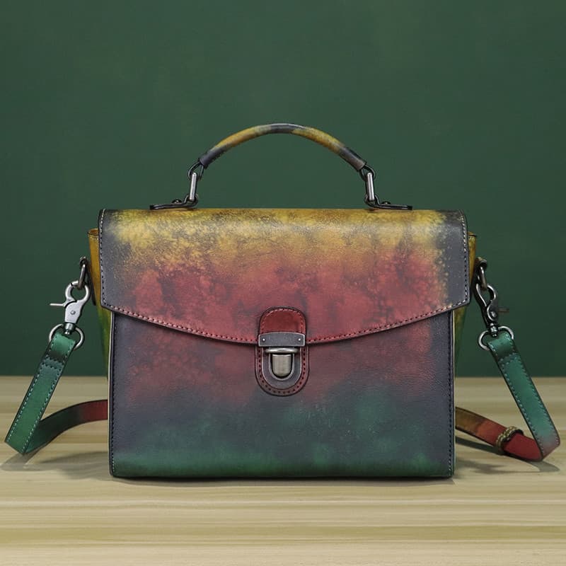 Bolsa feminina de couro genuíno bolsa pequena bolsa mensageiro feminina bolsa de ombro feminina bolsa retrô artesanal bo