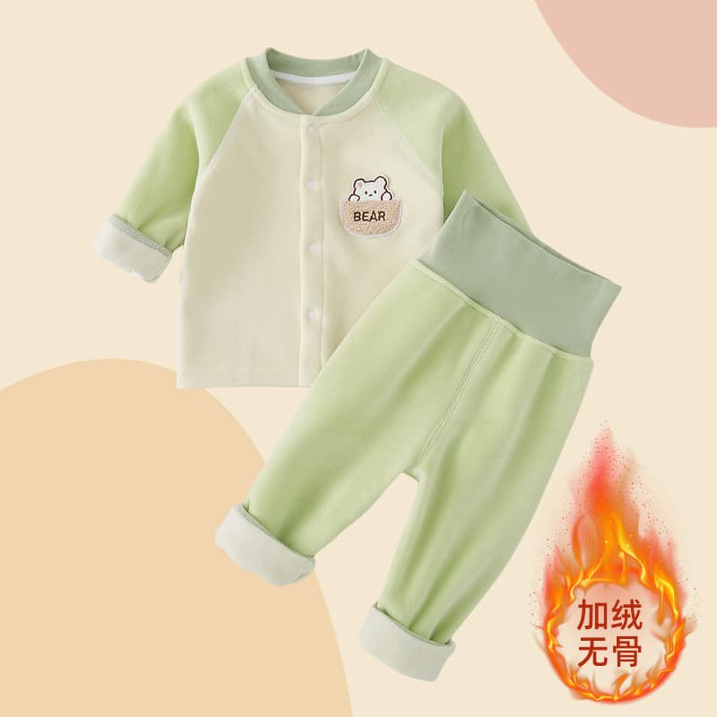 Bebê velo velo quente terno Cardigan cintura alta proteção da barriga roupas de inverno dividir roupas de bebê outono in