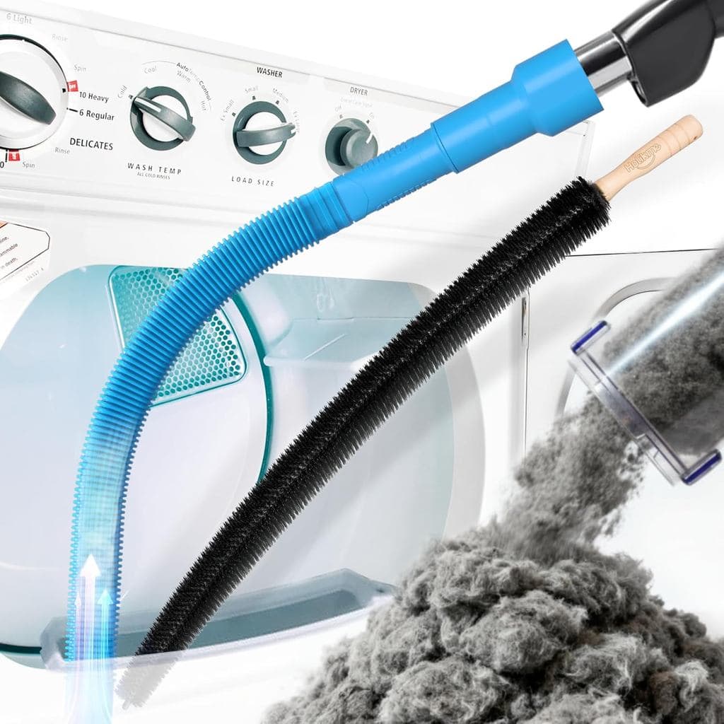Holikme Kit de Limpeza de Dutos de Secador de 2 Peças, Acessório de Aspirador de Fiapos para Secador e Escova Flexível p
