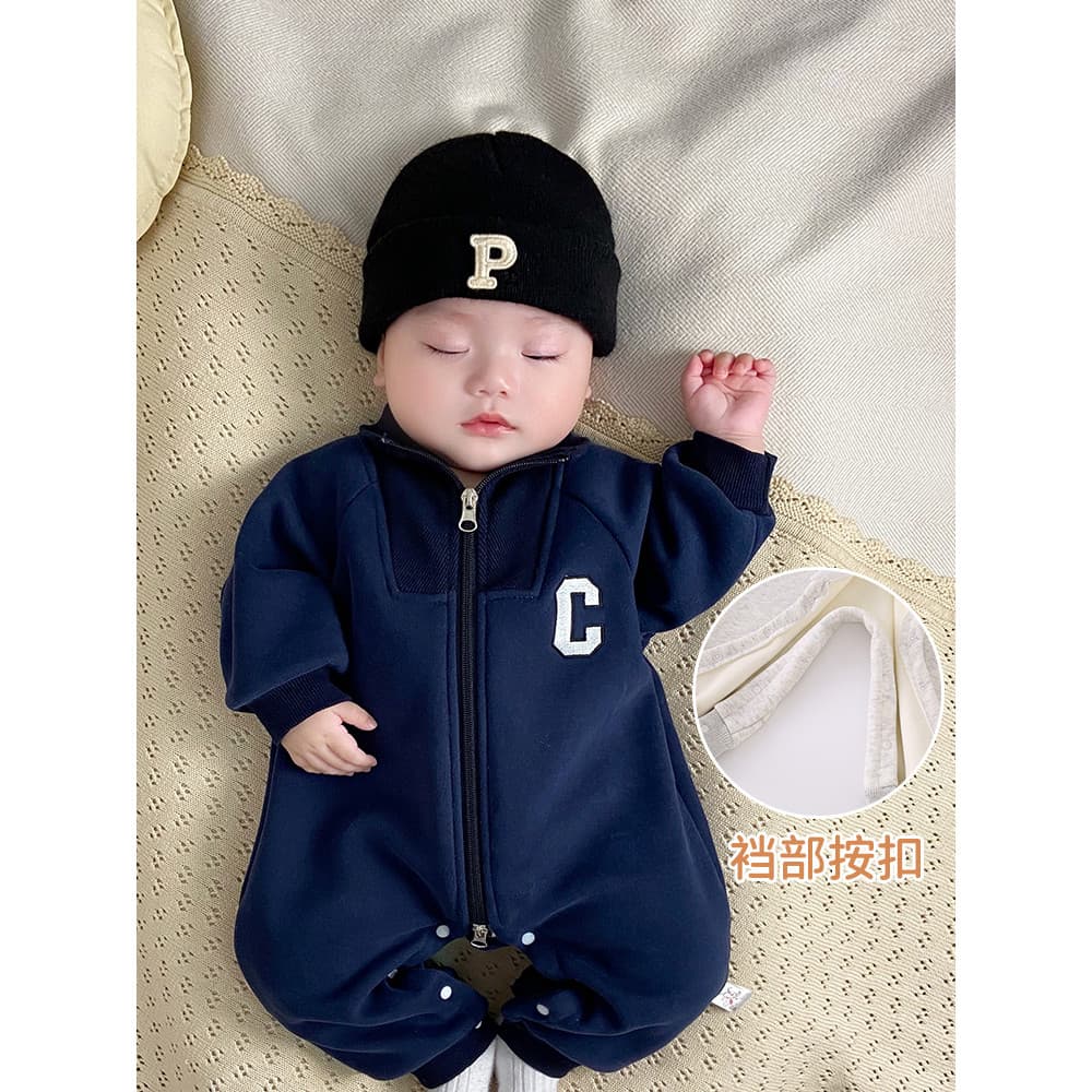 Macacão de bebê outono inverno estilo forro de lã 3 meses roupas de bebê inverno quente versão coreana junho dezembro ja