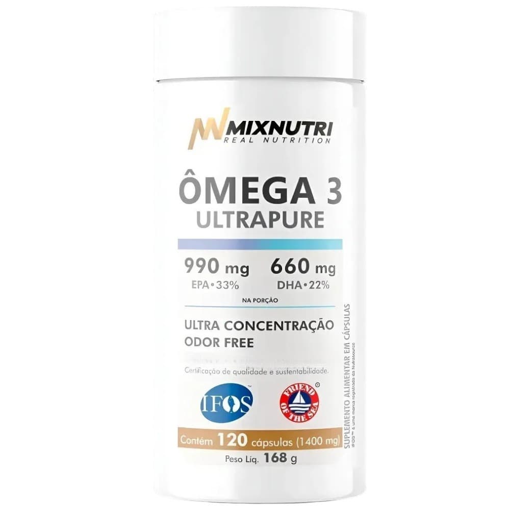 Omega 3 Ultrapure 120caps - Mixnutri Sem Sabor