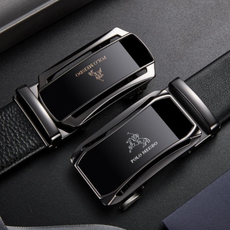 Paul Messide Cinto Masculino Fivela Automática Primeira Camada de Couro de Meia-idade Cinto Jovem