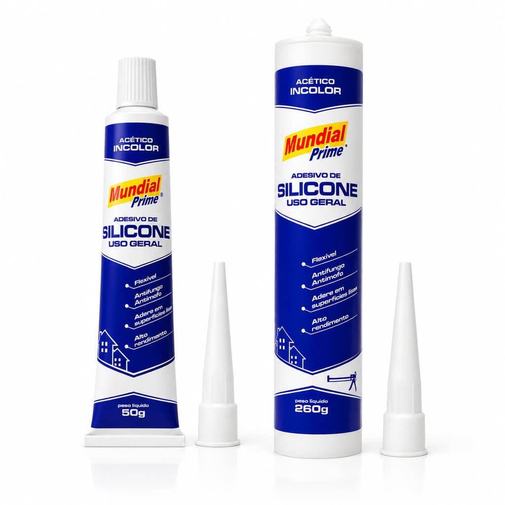 Silicone Acético Incolor Mundial Prime – Vedação e Colagem de Uso Geral