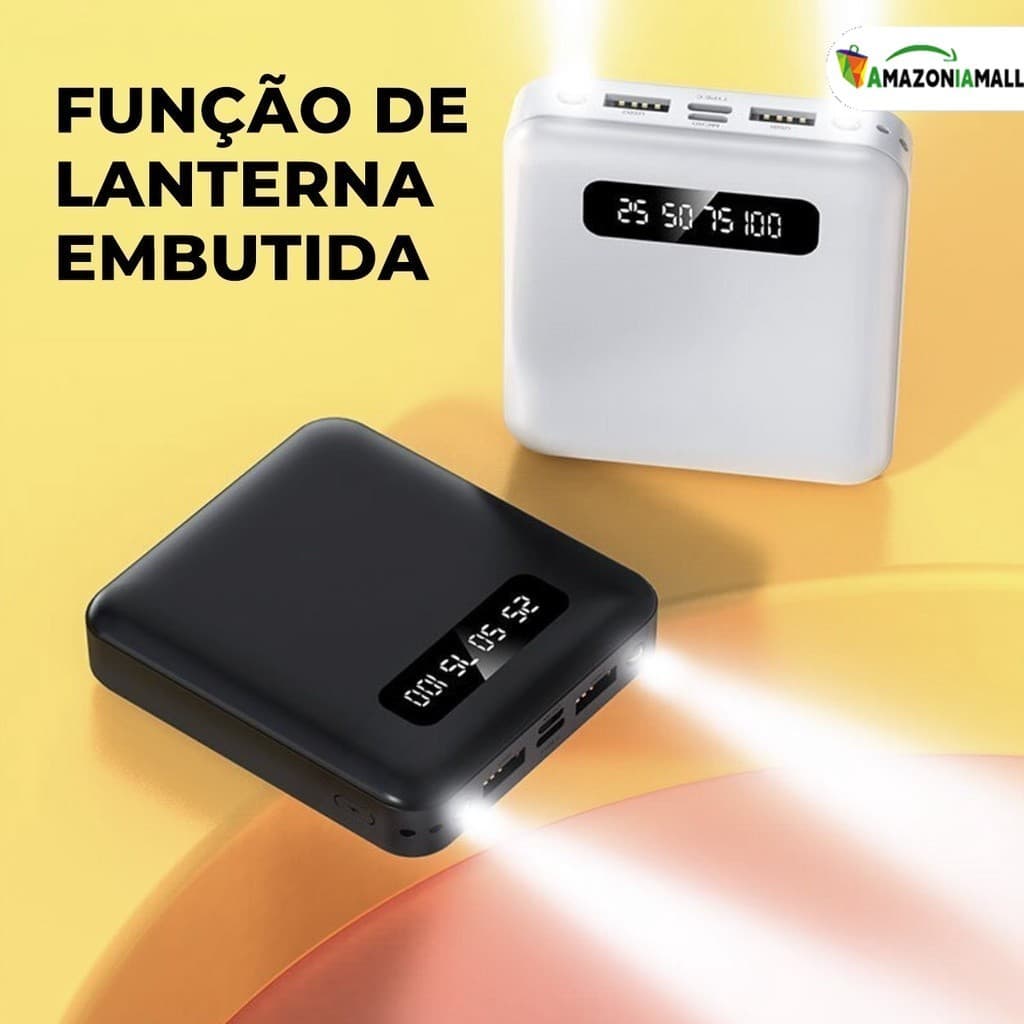 Carregador portátil de 1.000mah com 4 cabos de carregamento rápido LED bancos de energia digitais