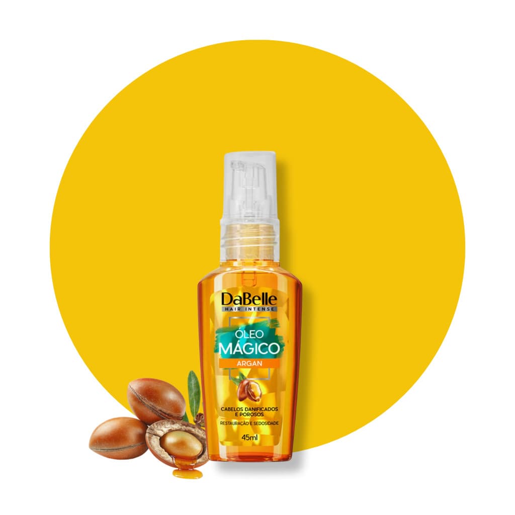 Óleo Reparador DaBelle Protetor Térmico Mágico Argan Restauração Brilho Intenso Hidratação 45ml