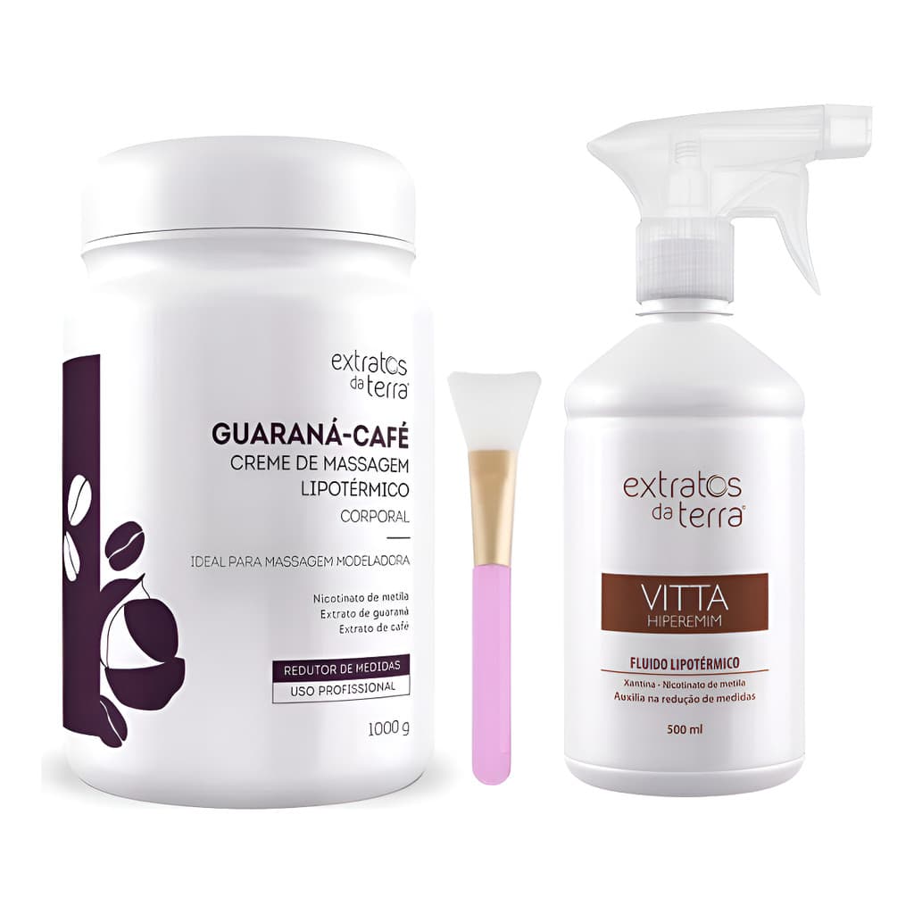 Kit Creme De Massagem Redutor Corporal Guaraná Lipotérmico