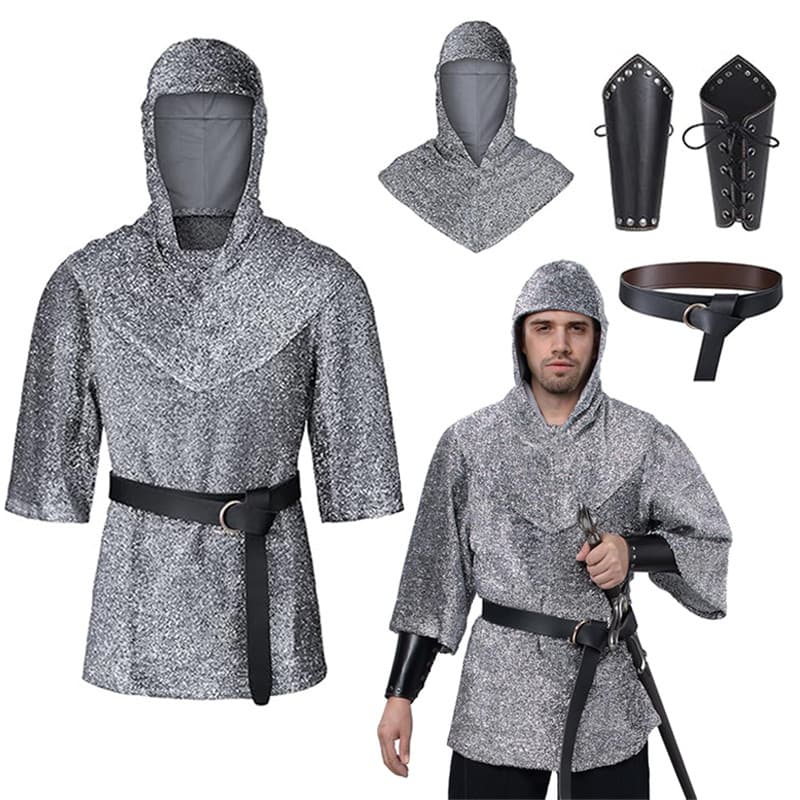 Cavaleiro Medieval Templário Cosplay Traje Camisa Renascentista Roupas Terno Filme Vintage Retro Role Play Festa