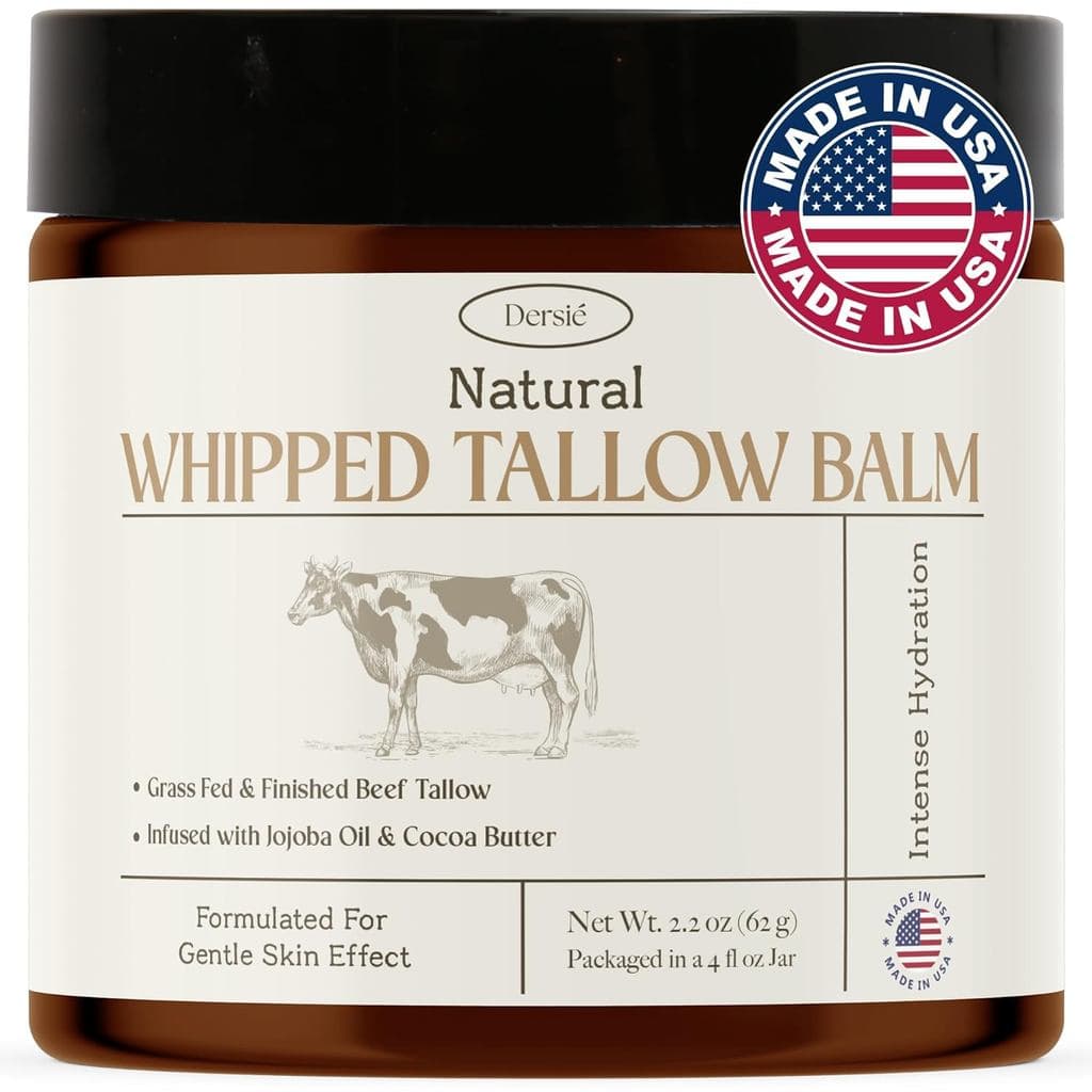Dersie Beef Tallow: Bálsamo de Sebo Batido 100% de Gado Alimentado a Pasto para Hidratação Profunda e Proteção – Adequad