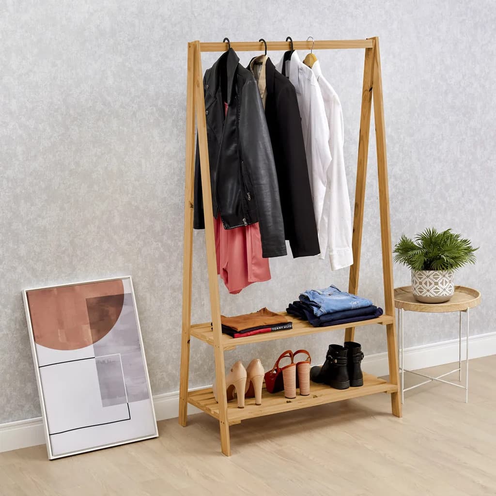 Arara Para Roupas Com 2 Prateleiras