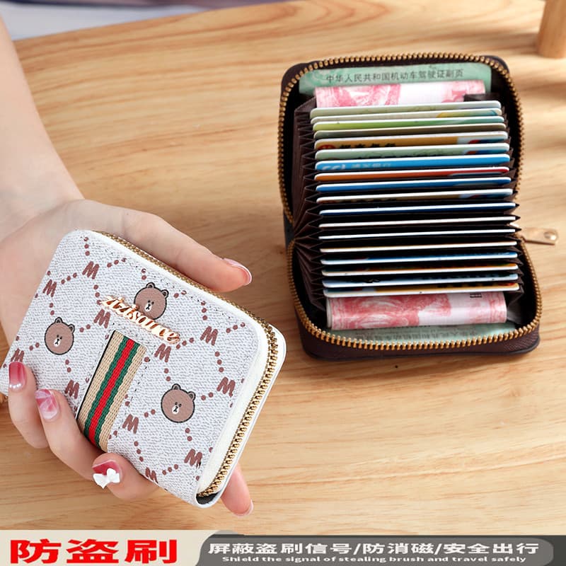 2025 Novo estilo porta-cartões feminino Slot para vários cartões ultrafino antimagnético grande capacidade requintado po