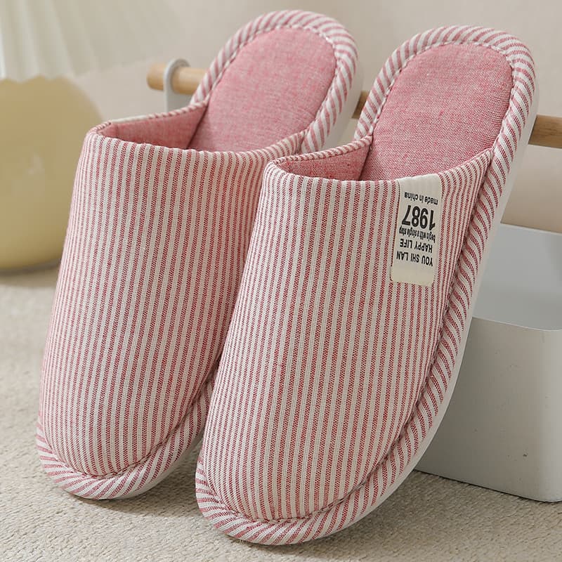 Chinelos de algodão de linho senhoras primavera outono sapatos de confinamento fino interior maternidade antiderrapante