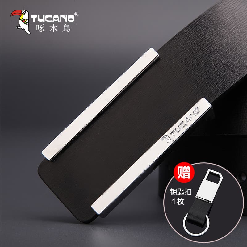 Woodpecker masculino couro fivela suave cinto All-Match Casual cinto de couro moda juventude calças genuínas cinto