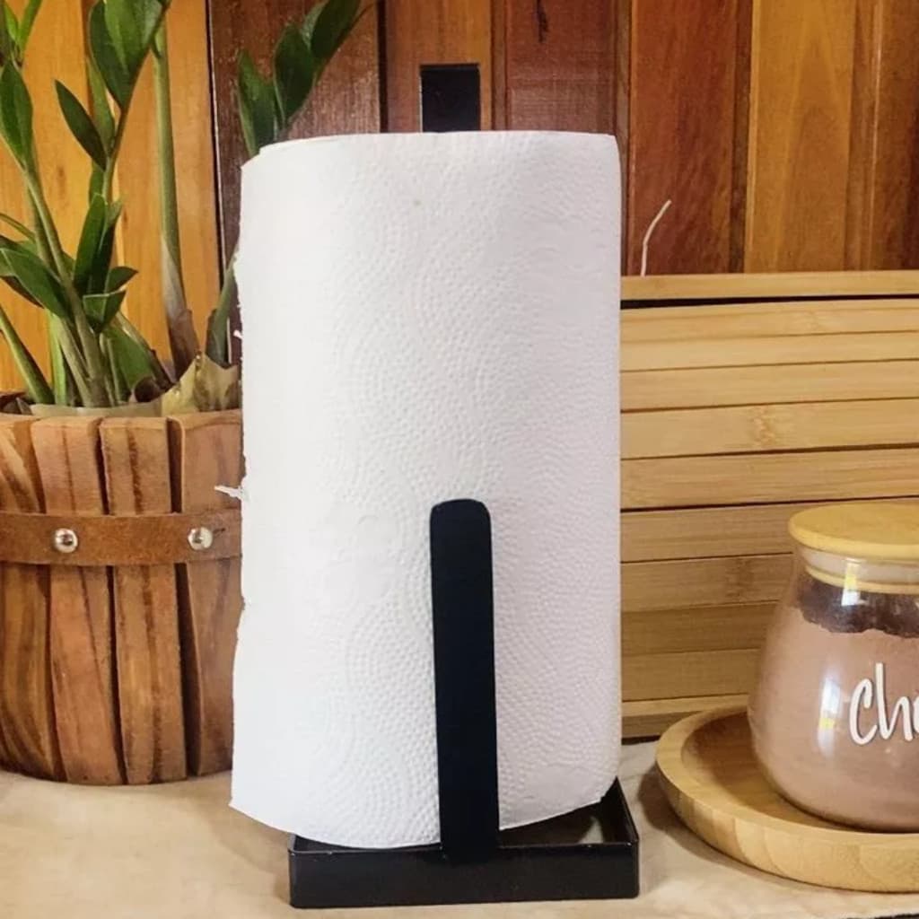 Papel Toalha Suporte de Mesa Aço Preto Industrial Alta Resistência Novo Modelo