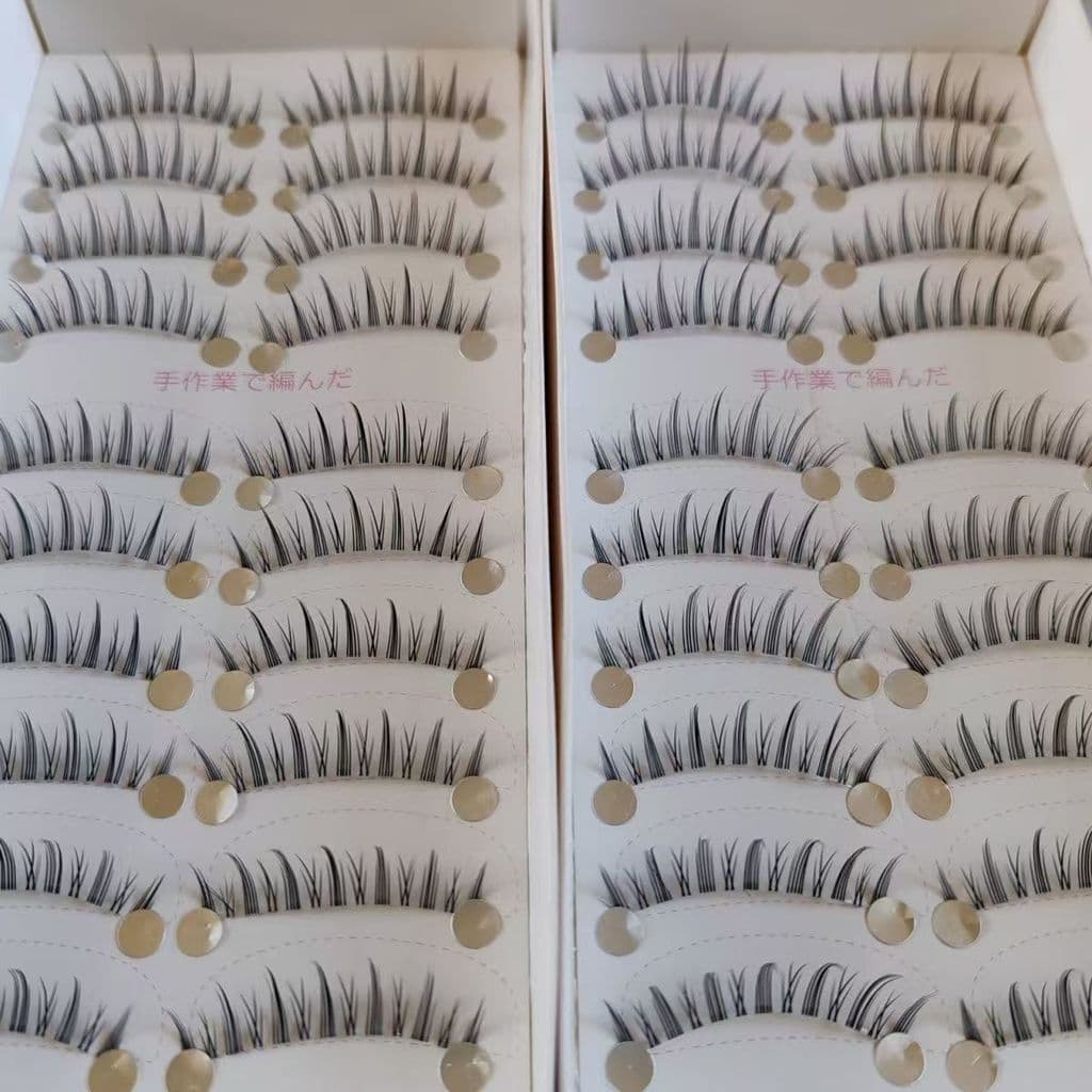 Dez pares pequeno diabo cílios postiços nupcial maquiagem artista dedicado Natural estilo grosso cílios inteiros