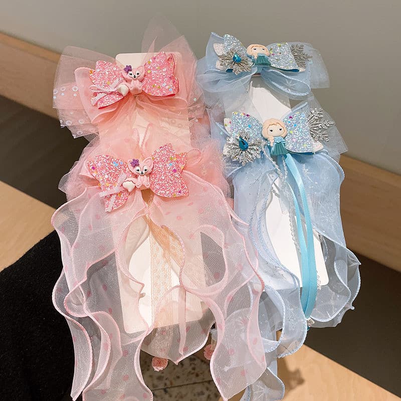 Crianças arco fita grampo de cabelo bonito princesa menina dos desenhos animados Hairpin clipe cocar menina antigo acess