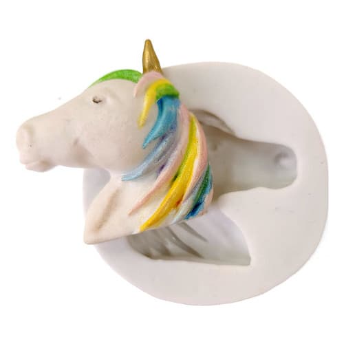 Molde De Silicone Unicórnio Cabeça Fantasia Confeitaria Pasta Americana