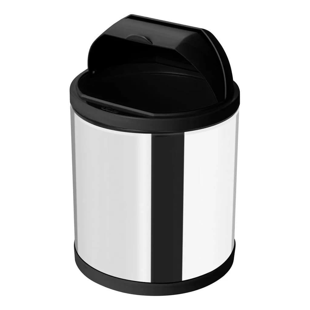 Cesto De Lixo Lixeira Pia Inox Tampa Bolha Cozinha 3 Litros Cor Black Black