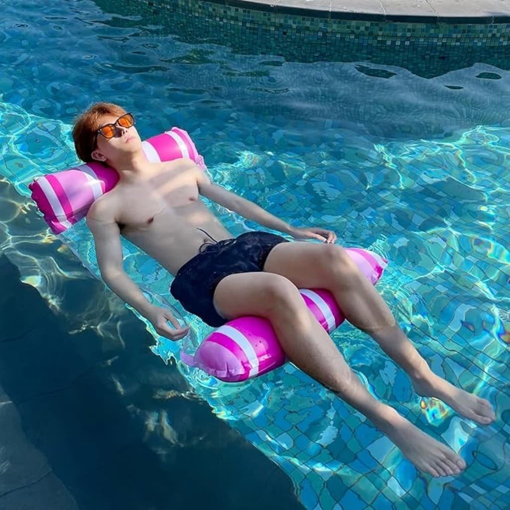 Boia Rede Piscina Cama Colchão Flutuante Inflável Deitado (Lj Smile)