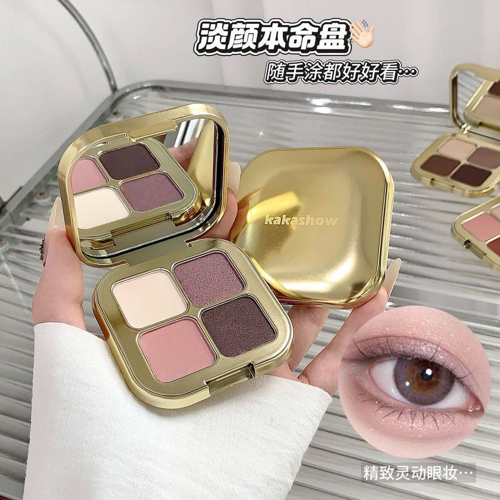Kakashow paleta de sombras de cor cristal, transparente, fina, piscante, delicada, perolada, fosca, renderização de core