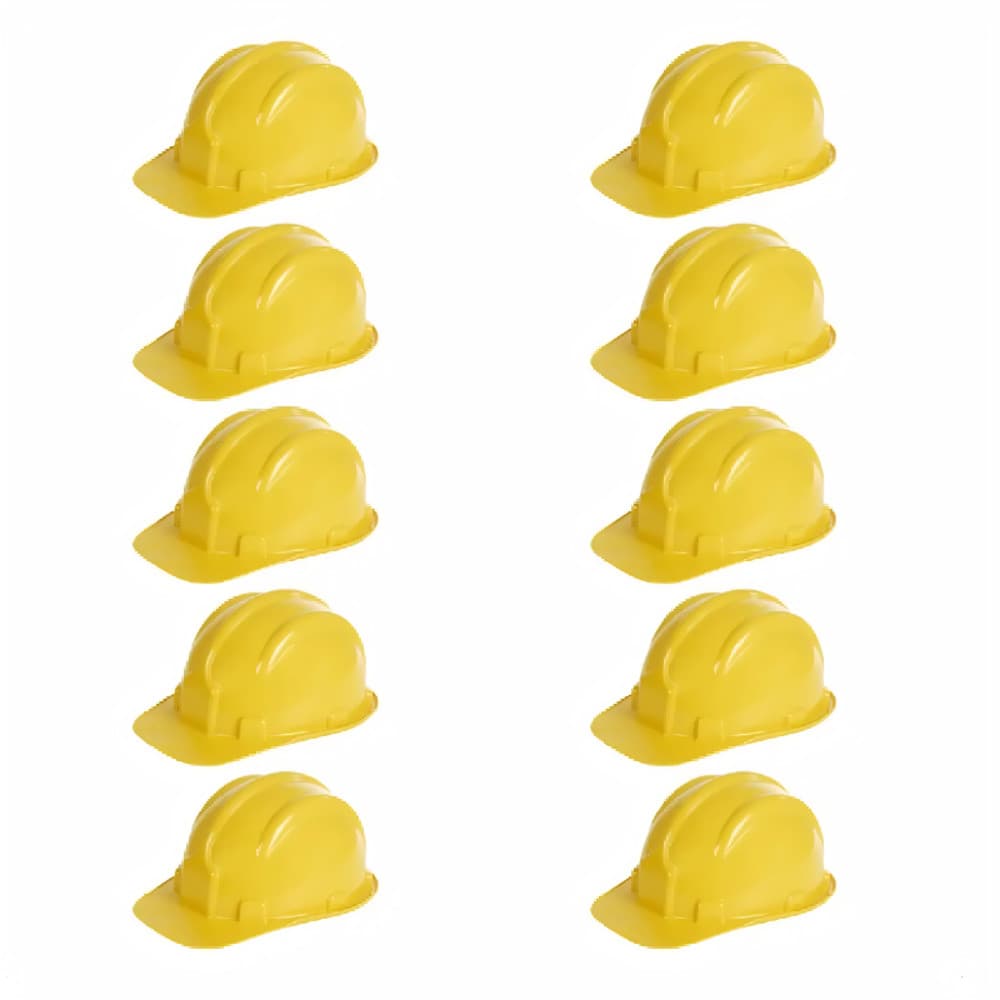 Kit 10 Capacete De Segurança Com Carneira Para Obra Proteção Trabalho Epi Construção Civil Plastcor