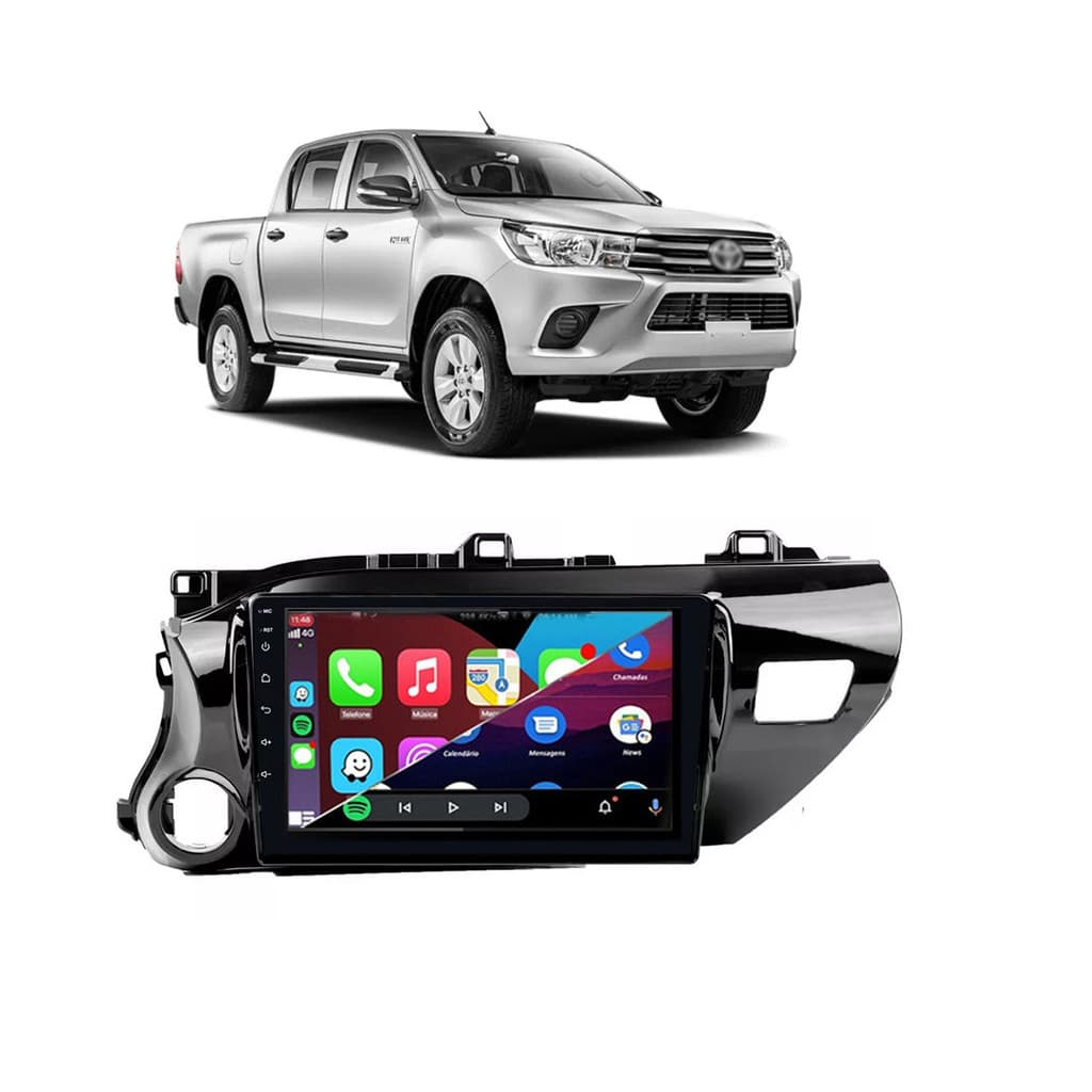 Kit Multimídia Hilux 2016 SRV SRX 9 Pol Android Carplay 2/32GB - Roadstar 915BR