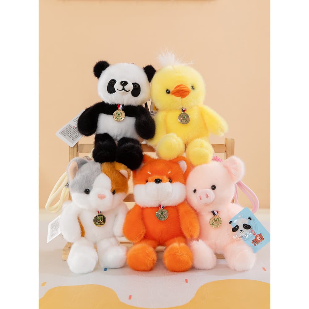 Correndo saltando combinando boneca série mesa de pelúcia acompanhamento boneca saco pingente chaveiro boneca ornamentos