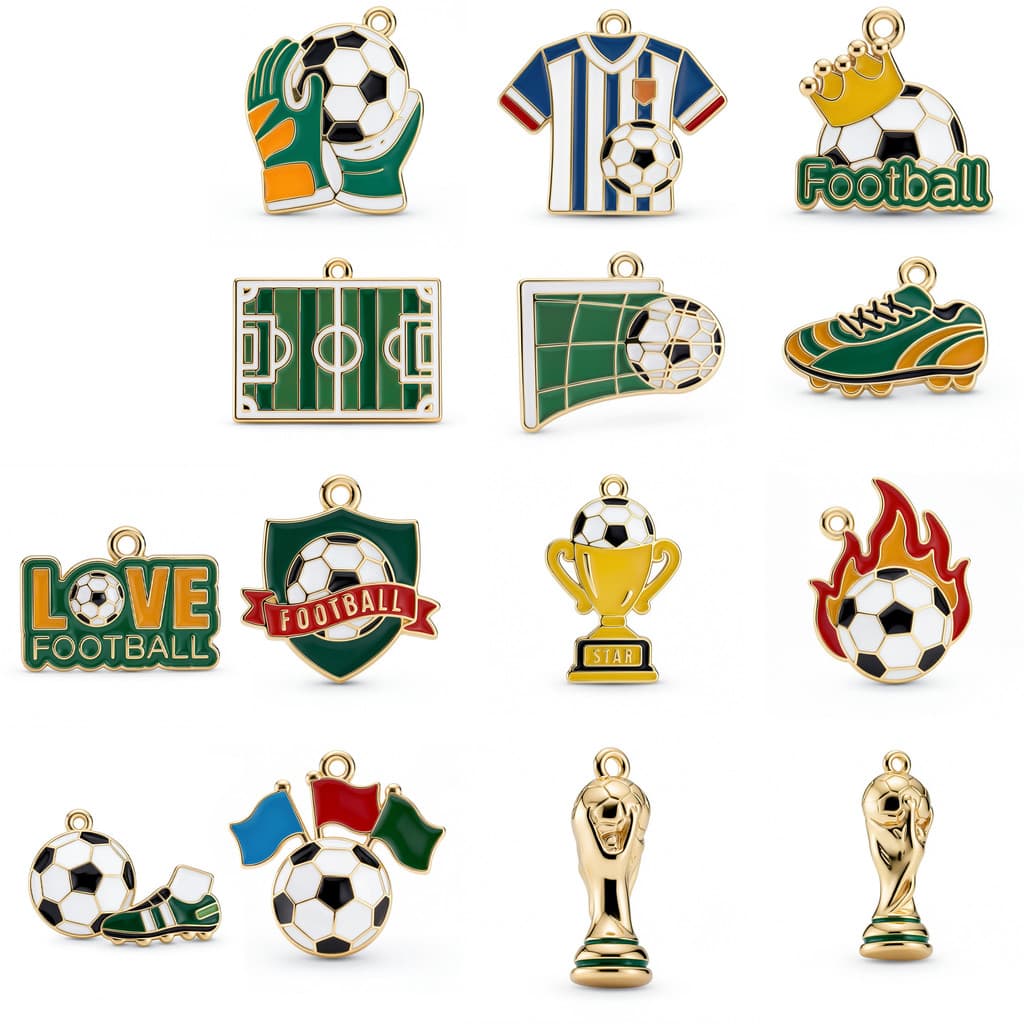 Pingente de Copa do Mundo, Pingente de Luva do Estádio Hercules Cup, Acessórios DIY para Chaveiro