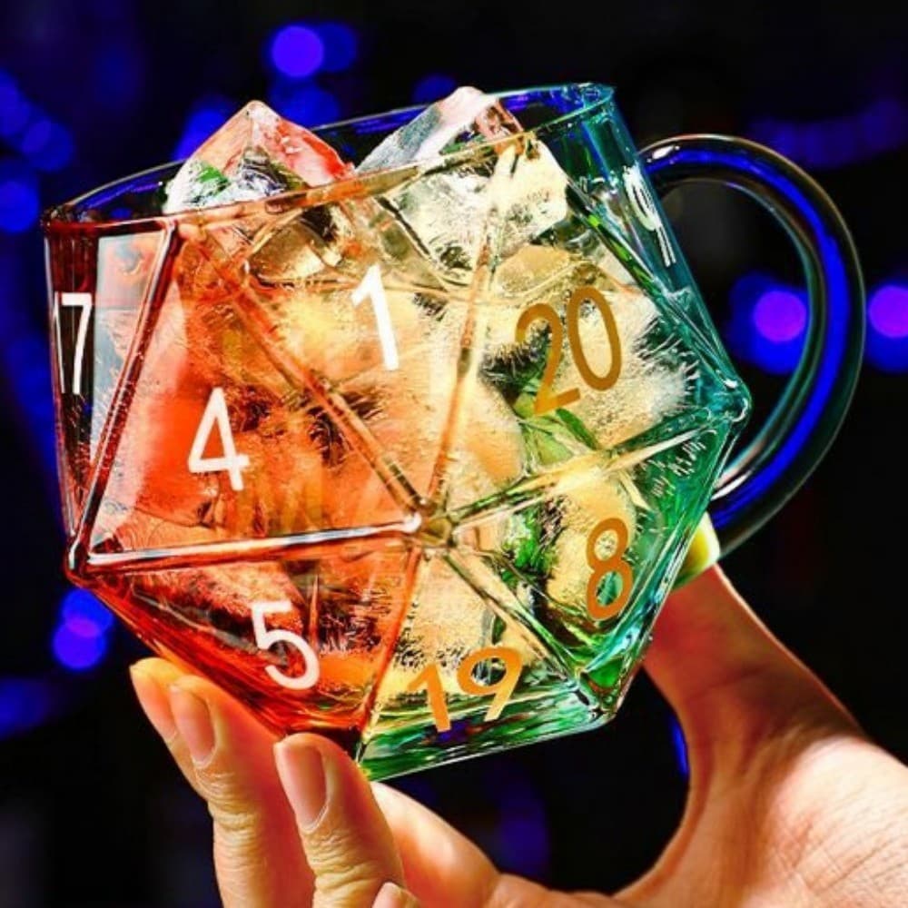 Caneca De Dados Colorida De 400 ML , Copo De Café Poliédricos , Jogo Criativo Com Alça , Copos De Vidro Para Salão De Jo