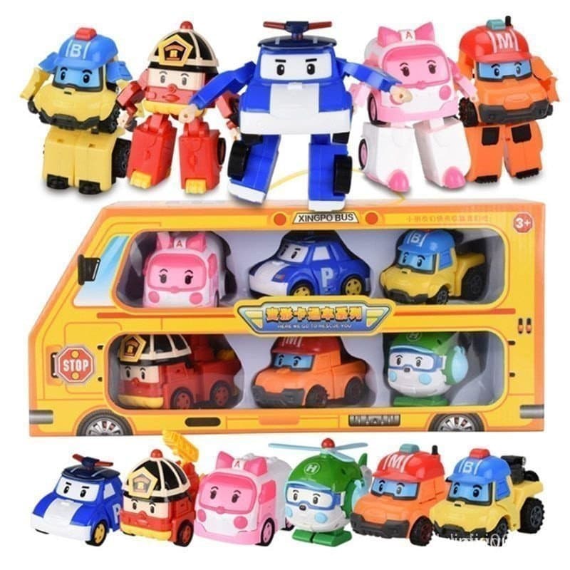 Carro de polícia robô Power Rangers transformável brinquedo de retrocesso menino carro robô brinquedo infantil menino