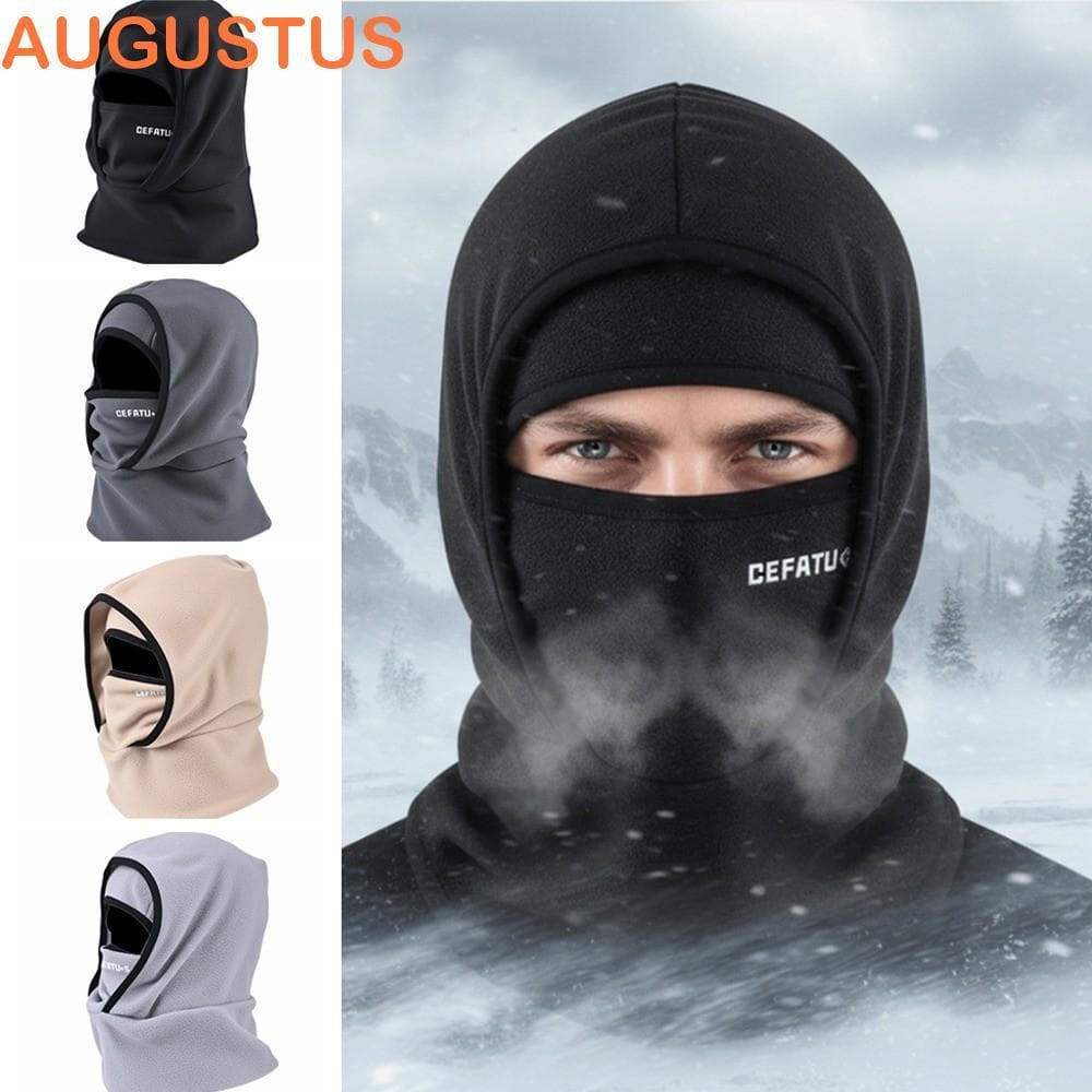 Boné De Ciclismo Balaclava AUGUSTUS , Máscara De Chapéu Quente Com Proteção De Pescoço De Camada Dupla , Térmico Grosso