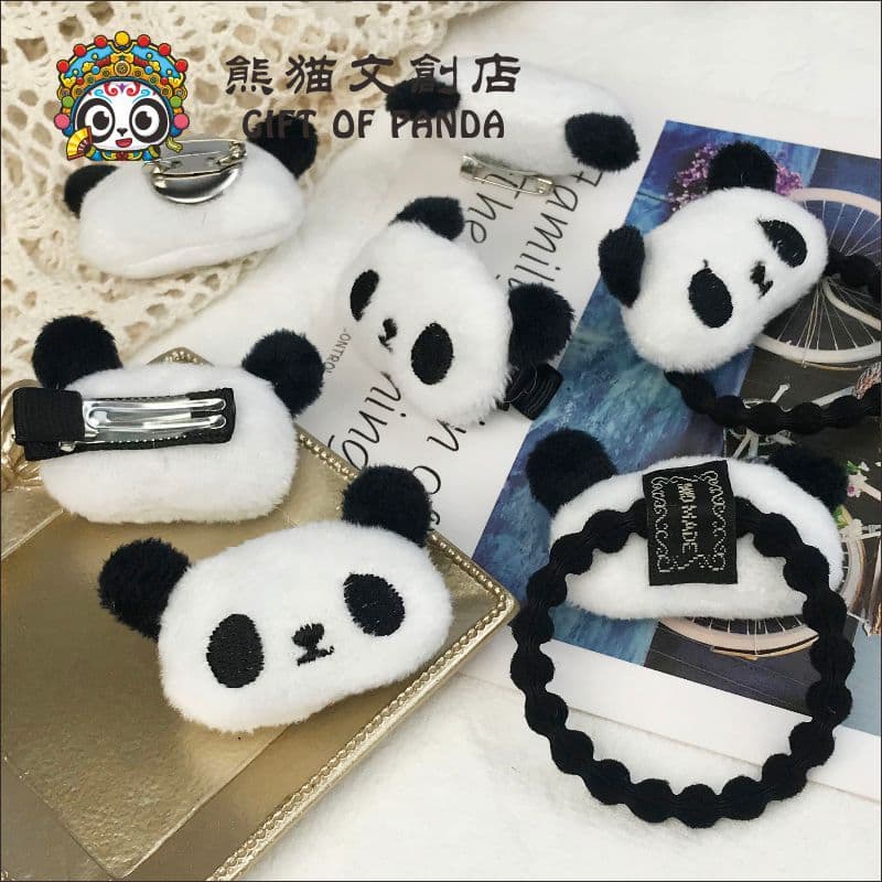 Mini pelúcia Panda hairpin meninas cocar gravata corda de cabelo bb hairpin bonito cabeça do bebê corda crianças acessór